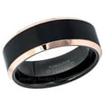 thumbnail image 2 of 2-Tone Matte Finish Tungsten Ring - 8mm Mens Rose Gold & Black IP Comfort Fit Tungsten Carbide Wedding Band JATN781Ns9, 2 of 3