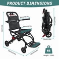 thumbnail image 4 of Adult Transport Wheelchair Foldable Portable Travel Wheelchair with Swivel Armrest, Aluminum Alloy Ultra Light Frame for Seniors Travel with Travel Bag, 4 of 8