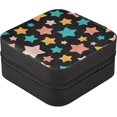 thumbnail image 3 of Leather Jewelry Box Colorful Stars Portable Mini Jewelry Storage Bag for Travel, Small Ring Case Earrings Organizer Necklaces Box for Women Girls Women Gifts, 3 of 7