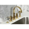 thumbnail image 4 of Kingston Brass KS8262DLBS Concord Two-Handle 4-Hole Deck Mount Bridge Kitchen Faucet with Brass Side Sprayer in Polished Brass, 4 of 8