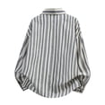 thumbnail image 3 of RUTAYY Men's Shirts Striped Casual Long Sleeve Turndown Collar Button Down Tops Comfortable Breathable Daily Wear Vacation Travel Blouse, 3 of 4