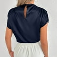 thumbnail image 6 of Jamicy Blouse for Women Summer Wear Women's Short Sleeve Pullover Blouses Satin Silk Shirts Casual Loose Elegant Work Tunic Tops, 6 of 8