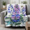 thumbnail image 2 of Watercolor Wildflowers Blanket Soft Cozy Warm Throw Blanket for Couch, Plush Fuzzy Flannel Fleece Blankets for Sofa, Spring Botanical Art Bed Blankets Lightweight Gifts for Women, 40"x60", 2 of 9