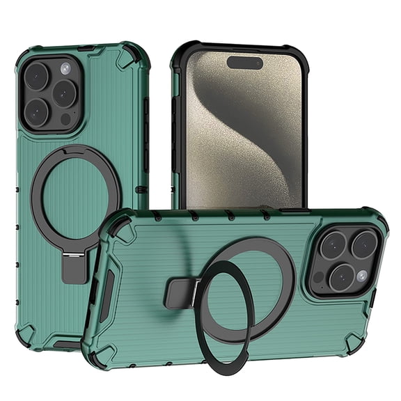 Allytechgroup Rugged Case for Apple iPhone 16 Plus, Ring Holder Kickstand [Camera Lens Protective] Bumper Anti-Scratch Hybrid Shockproof Phone Case for iPhone 16 Plus for Women Men,Green