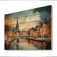 thumbnail image 2 of Designart "Denmark Cityscape Euphony II" Cityscapes Print on Natural Pine Wood, 2 of 5