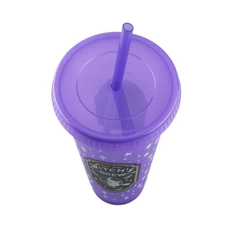 Way To Celebrate 25-Ounce Plastic Glow In The Dark Plastic Tumblers,  Assorted Halloween Print 