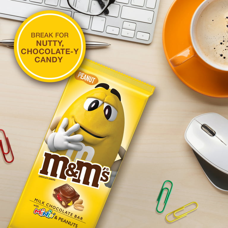 M&M'S Milk Chocolate Candy Bar, Chocolate Bar with Mini M&M'S & Peanuts 