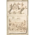 thumbnail image 2 of Jan Goeree 11x14 Gold Ornate Wood Frame and Double Matted Museum Art Print Titled - A Reconstruction of the Thermae of Novitian (Above) and a View of the Ruins (Below) (Before 1704), 2 of 4