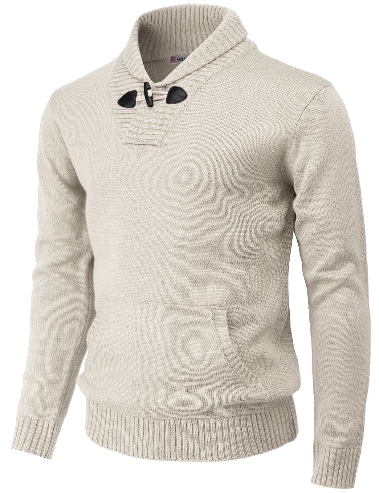 H2H Mens Casual Slim Fit Pullover Sweaters Long Sleeve Knitted Fabric Zip Up Mock Neck Polo Sweater 