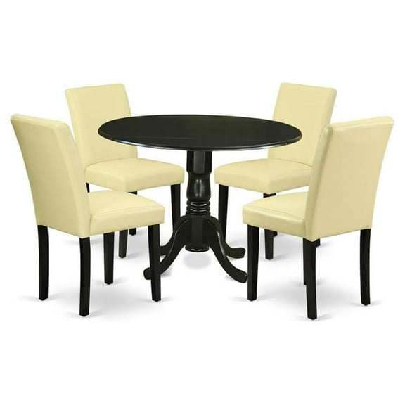 Atlin Designs 5-piece Wood Dining Set in Black/Eggnog