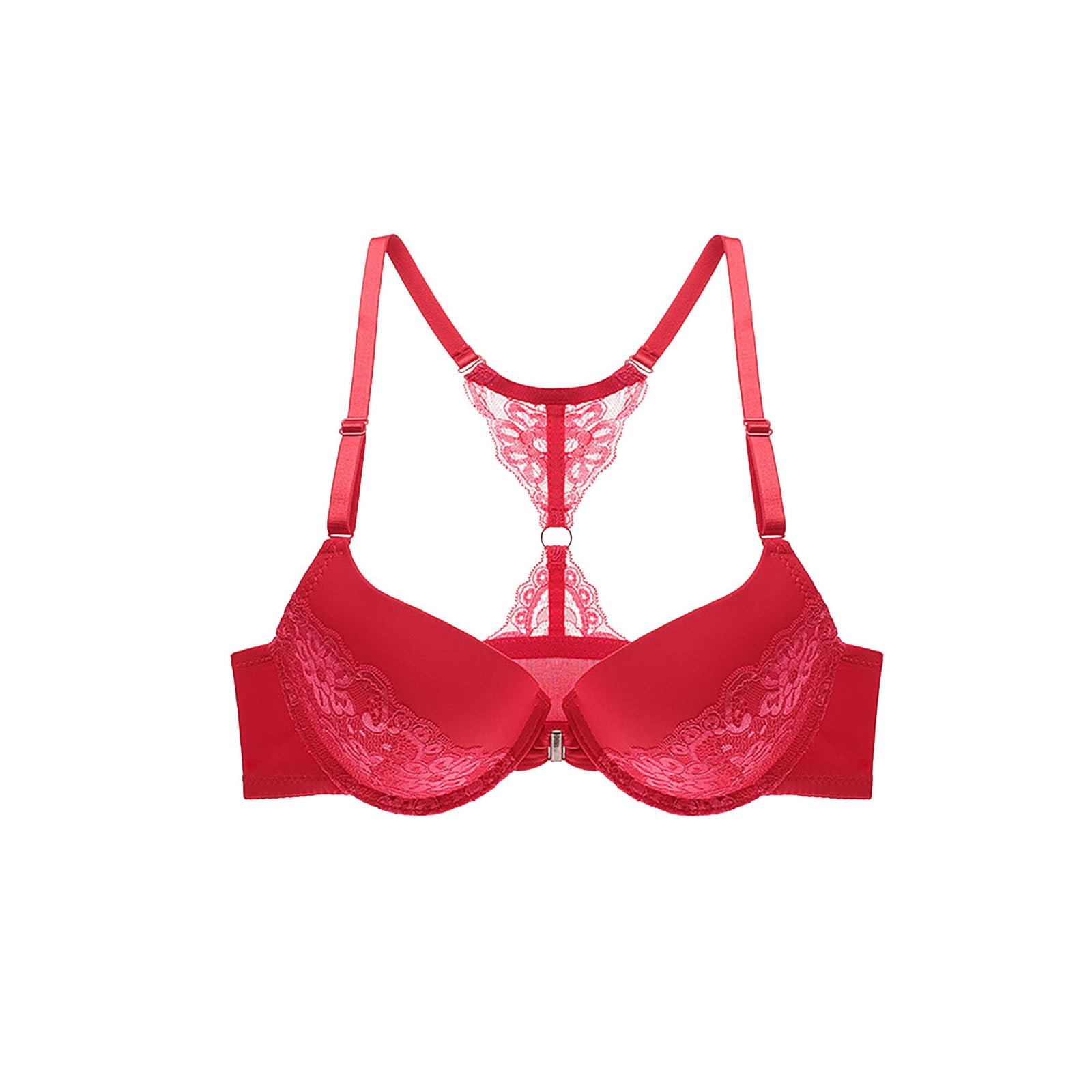 Buy ZITIQUE Women's Sexy Floral Embroidered Push Up Lace Bra - Red 2024  Online