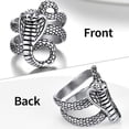 thumbnail image 4 of ChainsHouse Vintage Rings for Men Women Silver Stainless Steel Non Tarnish Snake Shaped Gothic Ring Jewelry Gift, Size 7-14, 4 of 6