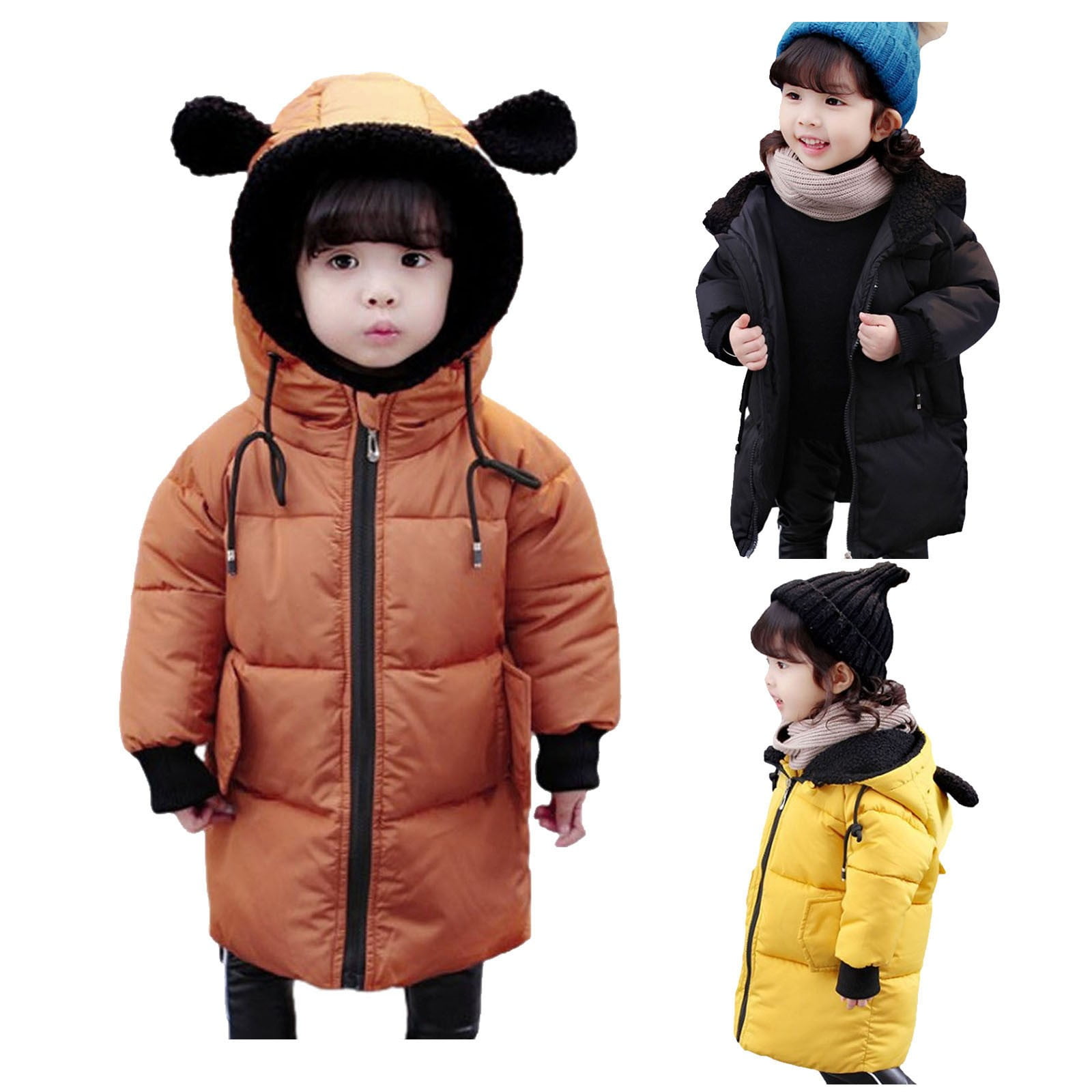 18-24 Month Boy Clothes Kids Baby Girl Boy Winter Hooded Coat - Technical View