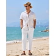 thumbnail image 3 of COOFANDY White Linen Pants for Men Summer Lightweight Casual Trousers Yoga Beach Pants, 3 of 10
