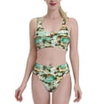 thumbnail image 2 of Picia Colorful Hawaii Palms Women's High Waisted Bikini Scoop Neck Swimsuit Two Pieces Bathing Suit-Large, 2 of 8