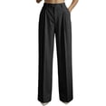thumbnail image 2 of Bxsruta Women's High Waisted Wide Leg Pants Pleated Front Work Trousers Business Casual Office Bottoms, 2 of 8