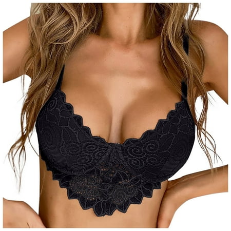 

Qcmgmg Women s Cami Bralette Support Lace Comfort Wireless Bra XL