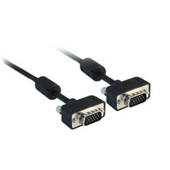 CableWholesale 10H1-11103 Slim SVGA Cable with Ferrites  Black  HD15 Male  Coaxial Construction  32 AWG  3 foot