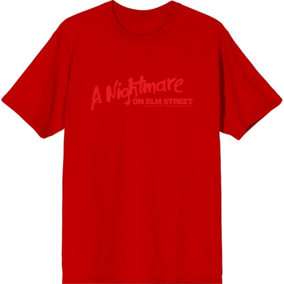 A Nightmare On Elm Street Logo Men's Red Crew Neck Short Sleeve Tee-Medium
