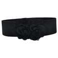 thumbnail image 2 of Cinturón de cintura elástica elegante para mujeres Cinturón elástico para ropa Decoración de la blusa de ropa Negro, 2 of 8