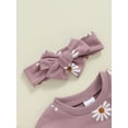 thumbnail image 6 of Suealasg Baby Girl Clothes 3 6 12 18 Months Infant Girls Long Sleeve Floral Print Romper + Headband Set 2Pcs Newborn Girl Fall Outfit, 6 of 7