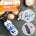 thumbnail image 4 of BaHomeck Pot Handle Holder Covers 4Pcs, Blue And White Porcelain Pattern With Floral Motifs Non Slip Heat-Resisting Pan Handle Covers For Home Kitchen Baking Cooking BBQ Cookwares,6×3In, 4 of 5