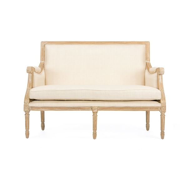 HomeStock African Artifacts Linen Traditional French Loveseat