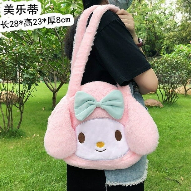 Bolso de mano Kawaii Sanrio Hello Kitty Kuromi Cartera de felpa Melody Cinnamoroll Pocketbook mochila de peluche suave juguetes para ninas Walmart en linea