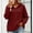 Red, variant on OGLCCG Waffle Hoodies for Women V Neck Long Sleeve Lightweight Hooded Sweatshirts Drawstring Pullover Tops,S-XXL