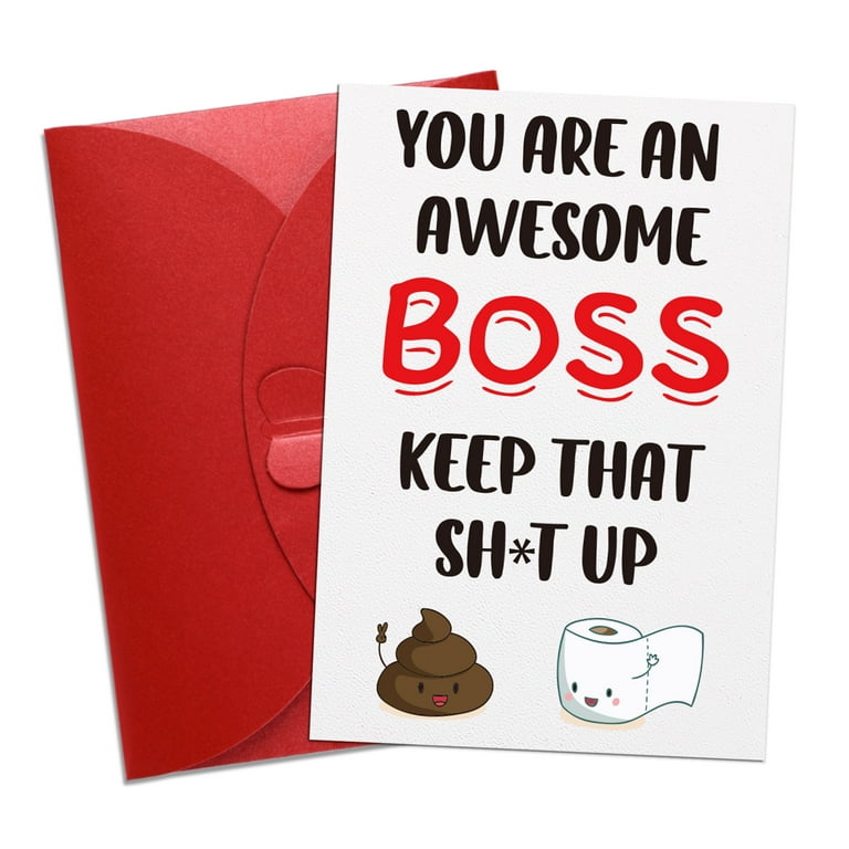 WaaHome Boss Birthday Card,Boss Day Card,Thanks Boss Greeting Card 