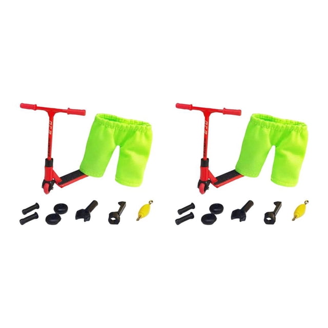 Decodeary Trottinette à Doigt à Deux Roues Unique Jouet Fantaisie Cadeaux de Fête Cadeau Rouge 2 Ensembles