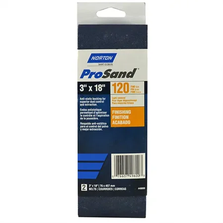 

3 X 18 Norton 02229 Prosand Portable Sanding Belt 120-Grit Handy-Pack
