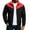 Red, variant on Mens Bomber Jackets Casual Full Zip Up Long Sleeve Sport Coat Fashion Lightweight Color Block Varsity Coat Workout Jackets