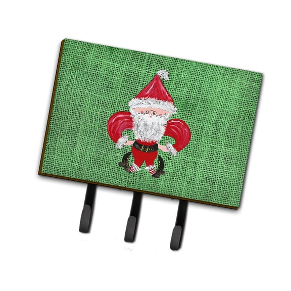 Christmas Santa Fleur de lis Leash or Key Holder