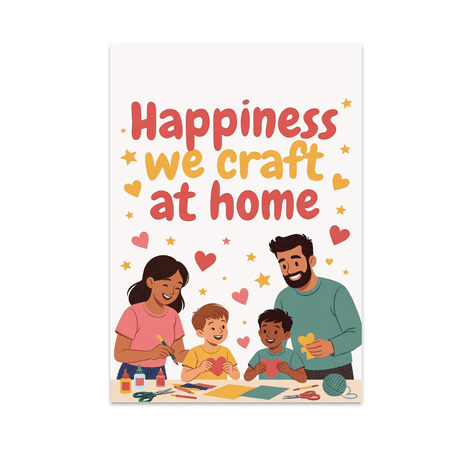 Happiness We Craft at Home - Family Decor - 13x19 Poster Print