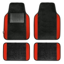 FH Group Carpet Floor Mats for Car, SUV, Van Universal Fit w/ Free Gift - Full Set F14407Red