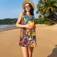 thumbnail image 3 of Lsque Robe d'Été à Motif de Nourriture pour Pique-Nique – Robe Sans Manches, Parfaite pour la Plage et les Journées Décontractées, 3 of 7