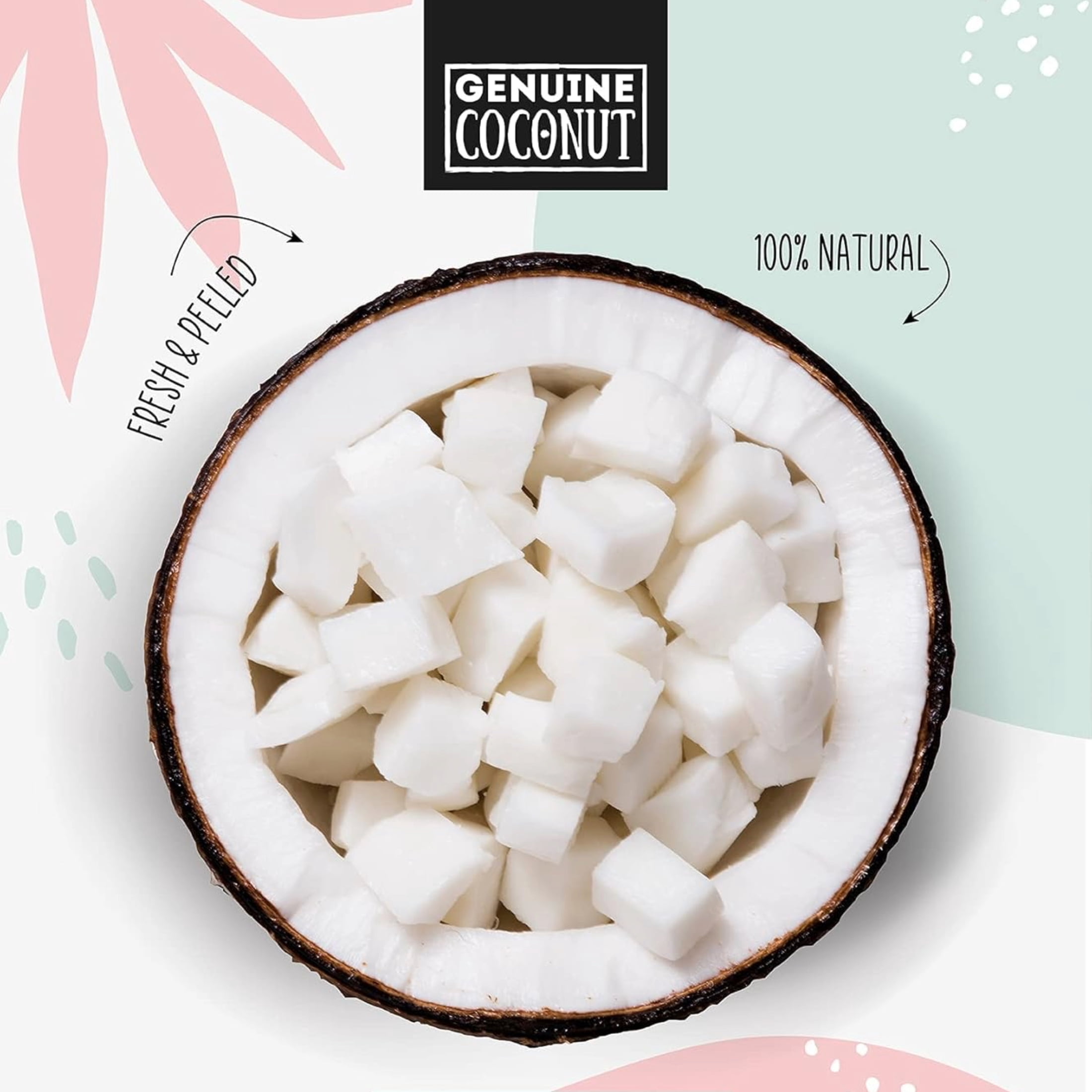 Genuine Coconut Refrigerated Fresh Organic Coconut Chunks, Original, 2 oz