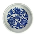 thumbnail image 5 of Creative Co-Op Stoneware Pet Bowl with Design, Blue and White, 5 of 5