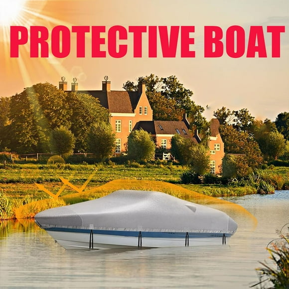 Trailerable Boat Cover For Bass Boat, V-Hull Tri-Hull Boat, Fish & Ski Boat, Fishing Boat, Runabout, Sun Resistant Waterproof Boat Cover With Storage Bag