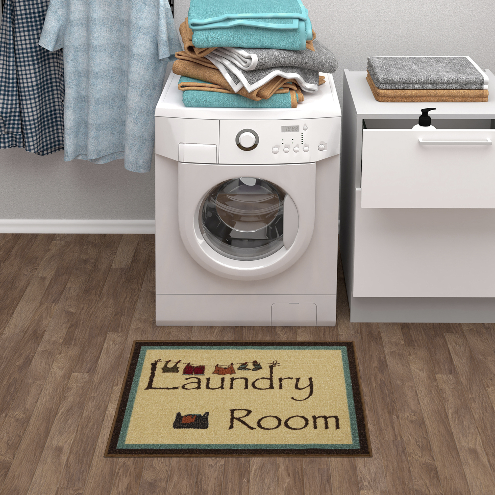 Ottomanson Washtown Laundry Mat Runner Rug, 2'3"X3', Brown Walmart
