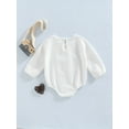 thumbnail image 4 of Bagilaanoe Newborn Baby Boy Girl Romper Tops Casual Long Sleeve Bear Embroidery Bodysuit 6M 12M 18M 24M Front Pocket One-Piece Pullover, 4 of 8
