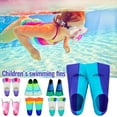 thumbnail image 3 of Clearance!Swim Training Fins, Silicone Swimming Flippers, Open Heel Swimming Flippers, Swimming Floating Flippers, for Adult Child Men Women Short Blade Build Leg Strength, 3 of 7