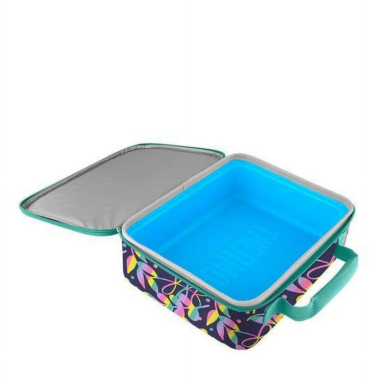 Contigo Kids Insulated Reusable Lunch Box with Antimicrobial Liner and Water Bottle Holder, Teal, Blue