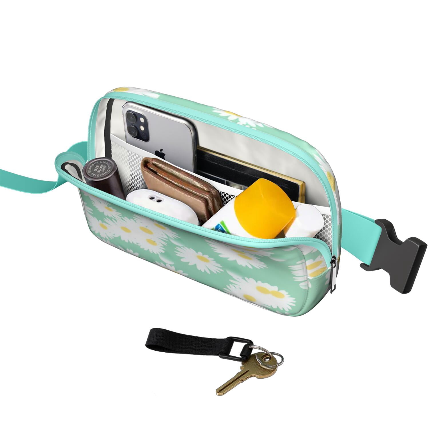 Spring Daisy Fanny Pack – Vintage Boho Flower Waist Bag with Cute Yellow Floral Print for Seasonal Festivals & Travel