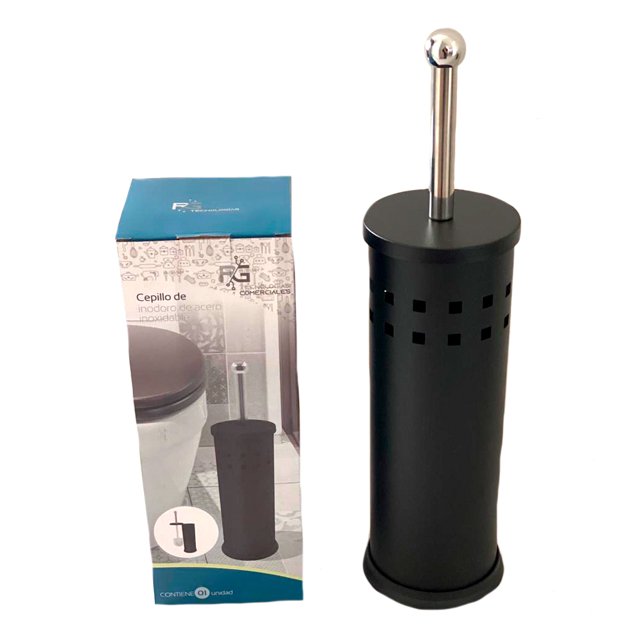 Cepillo acero inoxidable Negro RG Tecnologías Comerciales Para Inodoro