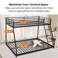 thumbnail image 3 of Bunk Bed, Twin over Full Bunk Bed with Inclined Ladder & Safety Guardrail, Heavy Duty Metal Loft Bed for Teens Youths Adults, No Box Spring Needed, 3 of 9