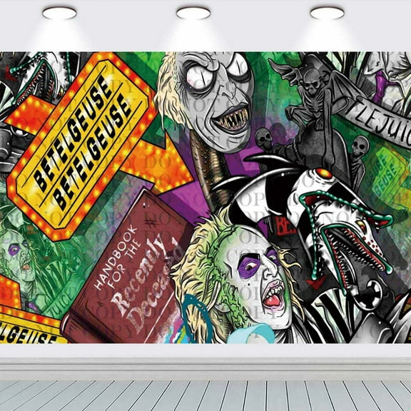 Beetlejuice school Wall Decor Taspestry Poster Banner Backdrop Party Supplies