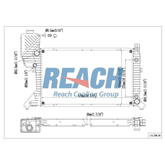 REACH 41-2796 Radiator for SPRINTER 03-06, Automotive Radiator Replacement Part