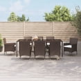 thumbnail image 1 of vidaXL 9 Piece Garden Dining Set with Cushions Brown Poly Rattan, 1 of 7